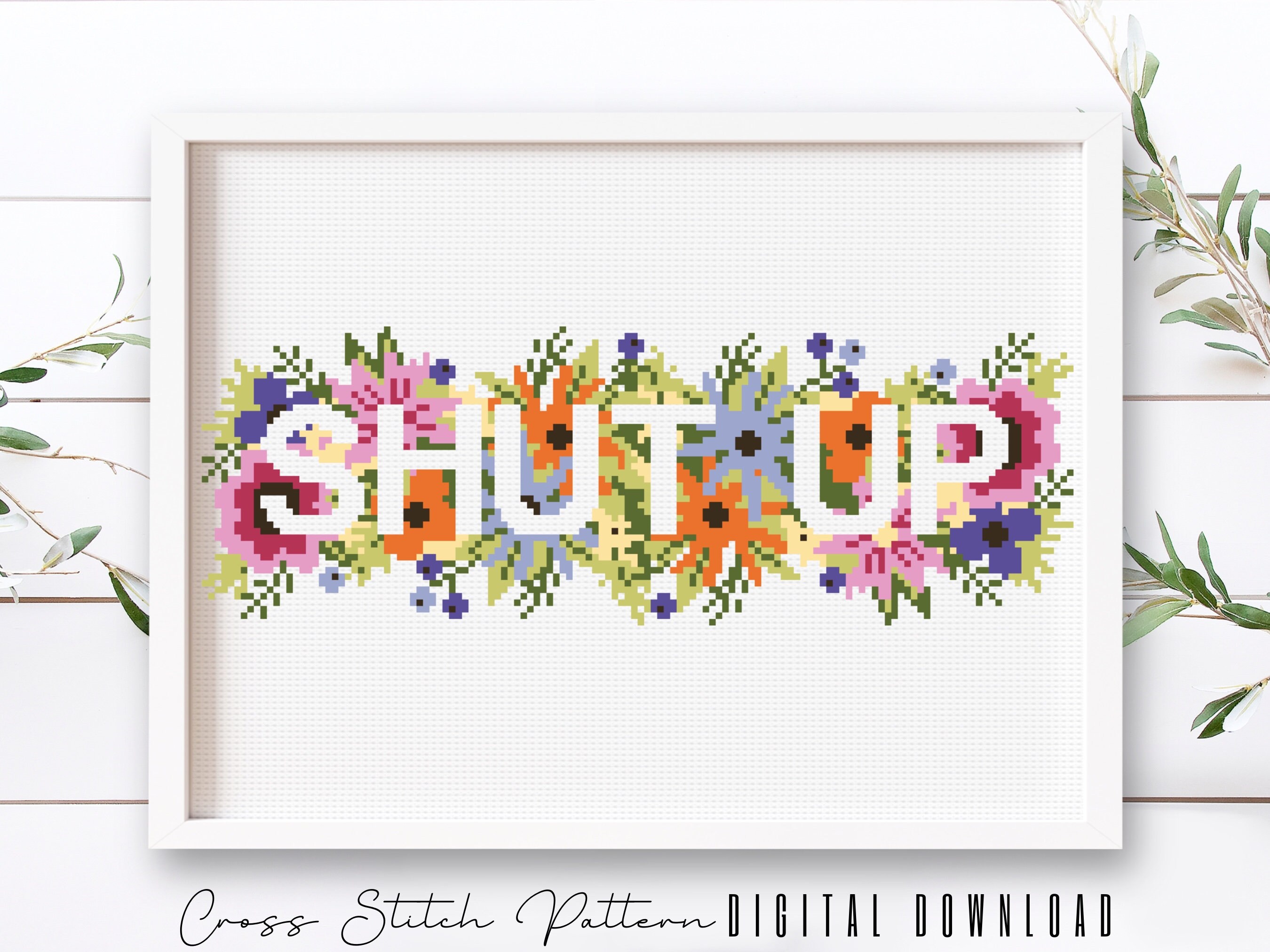 Shut Up Cross Stitch Etsy Australia