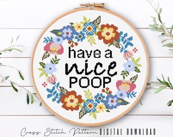 Floral Sassy Cross Stitch Pattern, Feminist Cross Stitch, Subversive Counted Cross Stitch, Funny Embroidery Design, Digital Download PDF