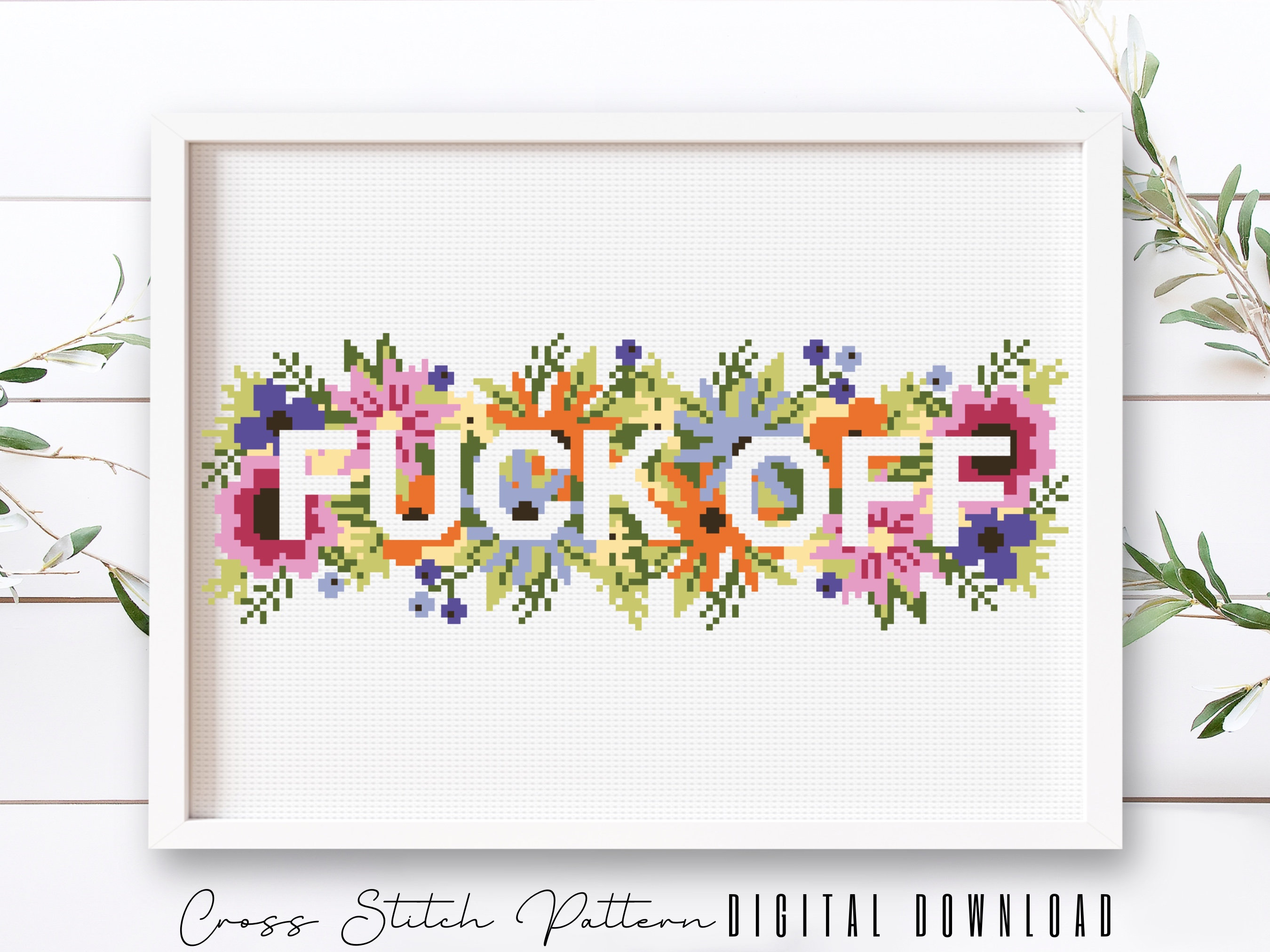 Cunt - naughty vulgar cross stitch crossstitch – Gypsy Rose Handmade