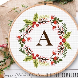 Padrão de ponto cruz com alfabeto de Natal: amostra personalizada (download digital em PDF)