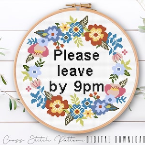 Floral Sassy Cross Stitch Pattern: Feminist Embroidery (Digital Download PDF)