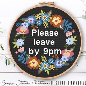 Floral Sassy Cross Stitch Pattern, Feminist Cross Stitch, Subversive Counted Cross Stitch, Funny Embroidery Design, Digital Download PDF