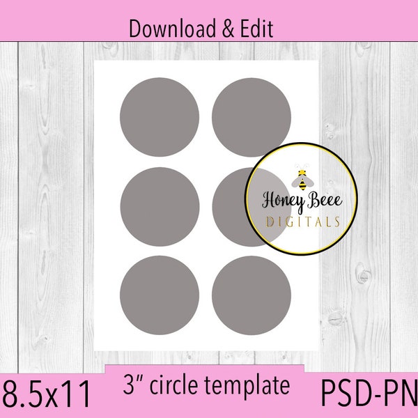 3 inch circle template | blank | DIY | design | PSD | PNG | round | sticker template | planner | commercial use | three inch |