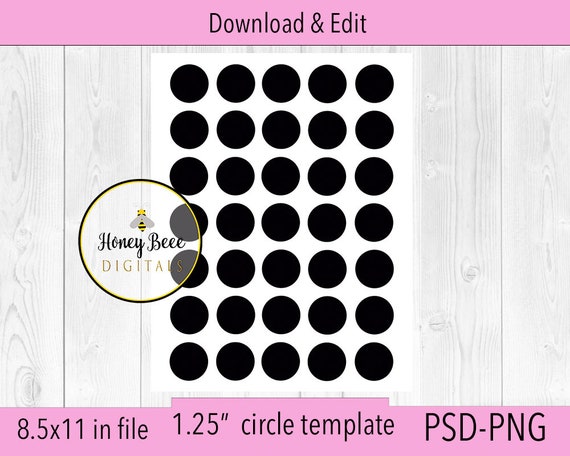 1.25 Inch Circle Template Blank Template DIY Design | Etsy