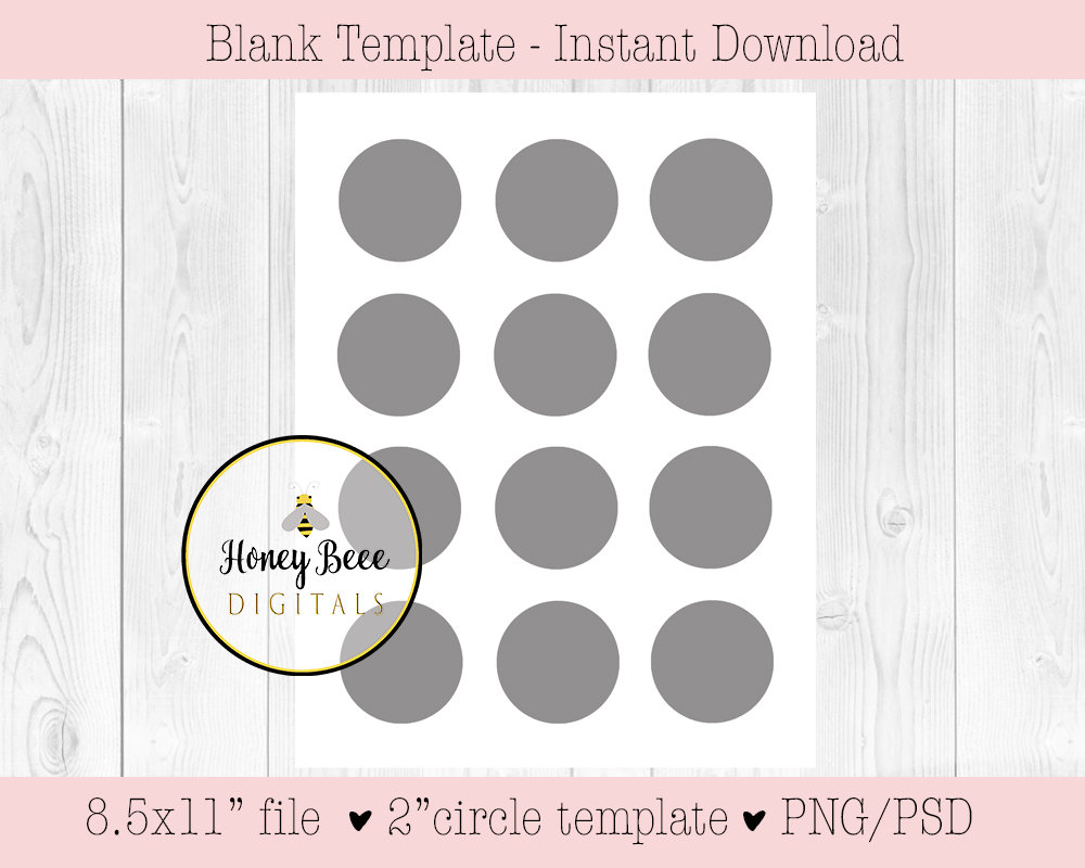 2.5x2.5 Inches Circle, BLANK Template, Round Sticker Template