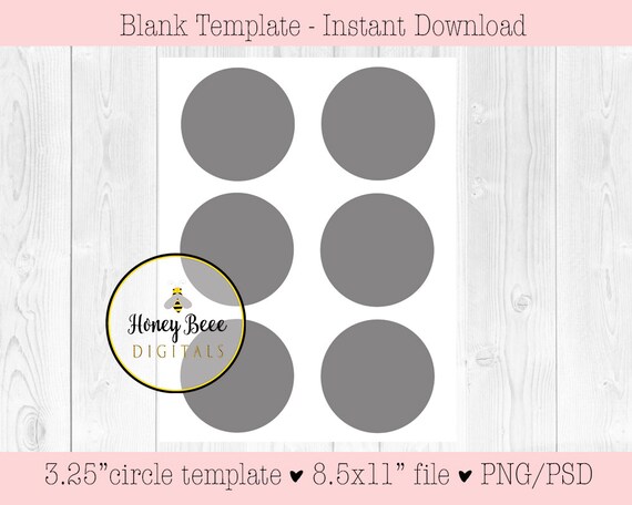 3.25 Inch Circle Template Blank Template DIY Design PSD - Etsy