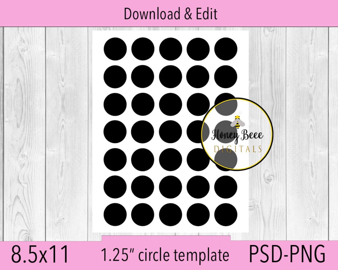 1.25 Inch Circle Template | Blank | DIY | Design | PSD | PNG | Round ...