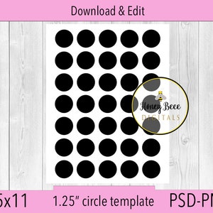1.25 inch circle template | blank | DIY | design | PSD | PNG | round | planner | commercial use |