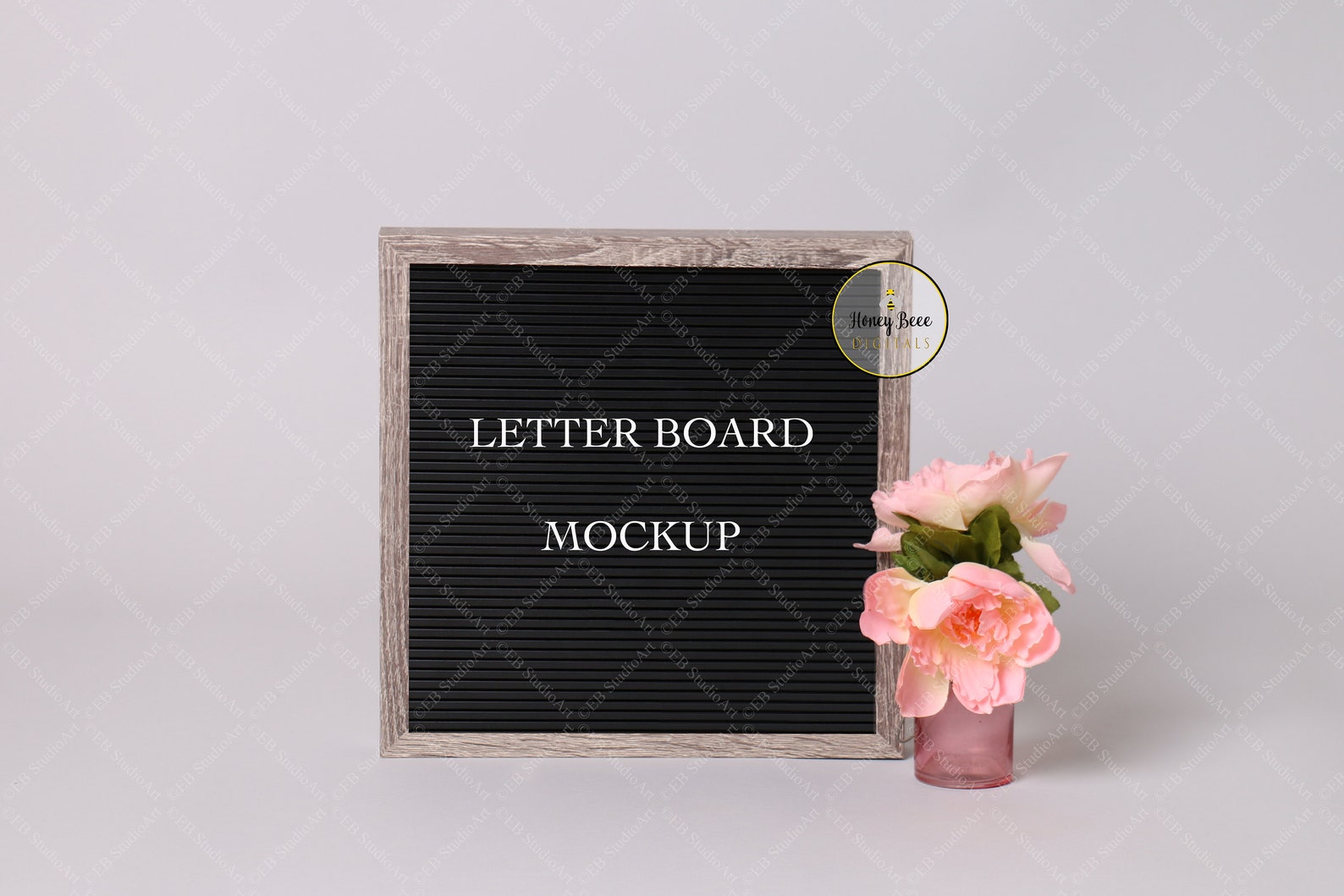 Letter board mockup photo pink flower stock photo JPEG Etsy