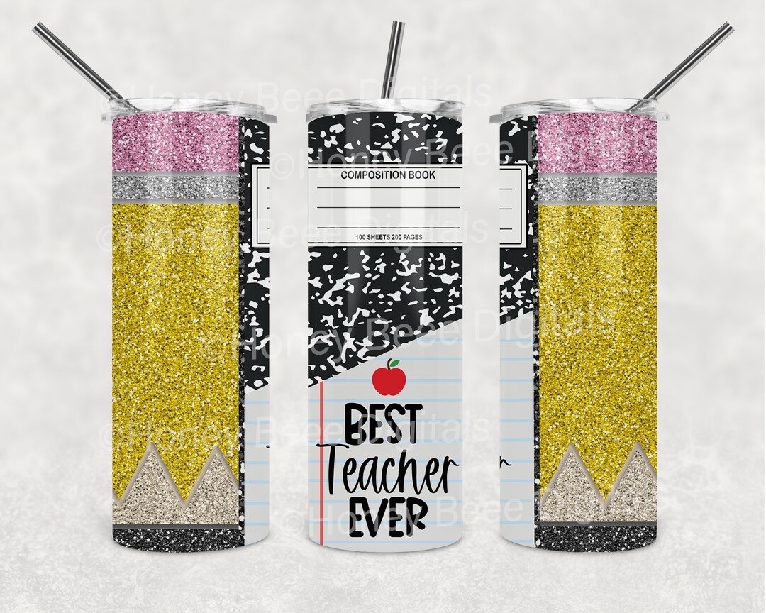 Composition Notebook 20 Oz Skinny Tumbler PNG Wrap | Tapered and ...