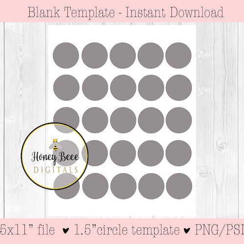 1.5 Inch Circle Template Blank DIY Design PSD PNG - Etsy
