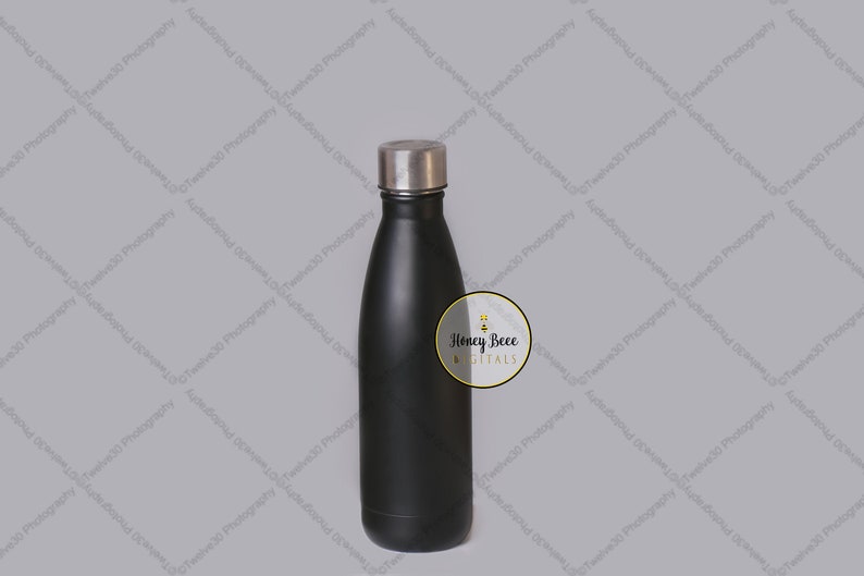 Download Black Water Bottle Mockup Photo Drink Stock Photo Simple Etsy