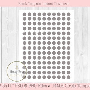 14 mm circle template | blank template | DIY | design | PSD | PNG | round | sticker template | planner | commercial use | jewelry  cabochon