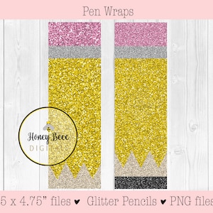 Digitaal glitterpotlood, png-bestand voor pen | wrap | afdrukken | inkt | epoxystift | directe digitale download