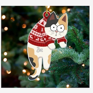 Meowy Weihnachten, Katze personalisierte Ornament - Acryl Weihnachtsgeschenk für Haustierbesitzer, Haustierliebhaber, Katzenmama