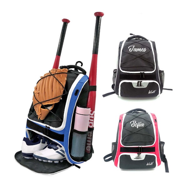 Personalisierte Baseball,Softball Rucksack | Benutzerdefinierte Baseball-Tasche | Benutzerdefinierte Softball-Tasche | Softball Geschenk | Baseball Geschenk für Jungen-Mädchen