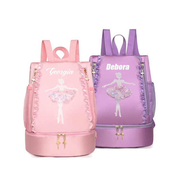 Dance Bags, Personalized Name Ballerina Backpacks,Toddler Bag, Christmas Gifts For Girl