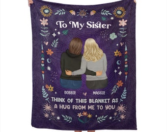 Personalized Blanket, Think Of This Blanket - Gift For Sisters, Bestie, MOM, Daughter Christmas Gift