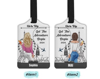 Luggage Tag, Besties Best Friends Tag, Personalized Vacation Tag, Travel Bag Tag, Backpack Tag, Girls Trip Luggage Tag, Girls Road Trip Tag