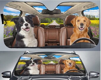 Personalized Photo Auto Windshield Sunshade, Custom Photo Dog & Cat Car Window Protector - Gift For Pet Owners, Pet Lovers