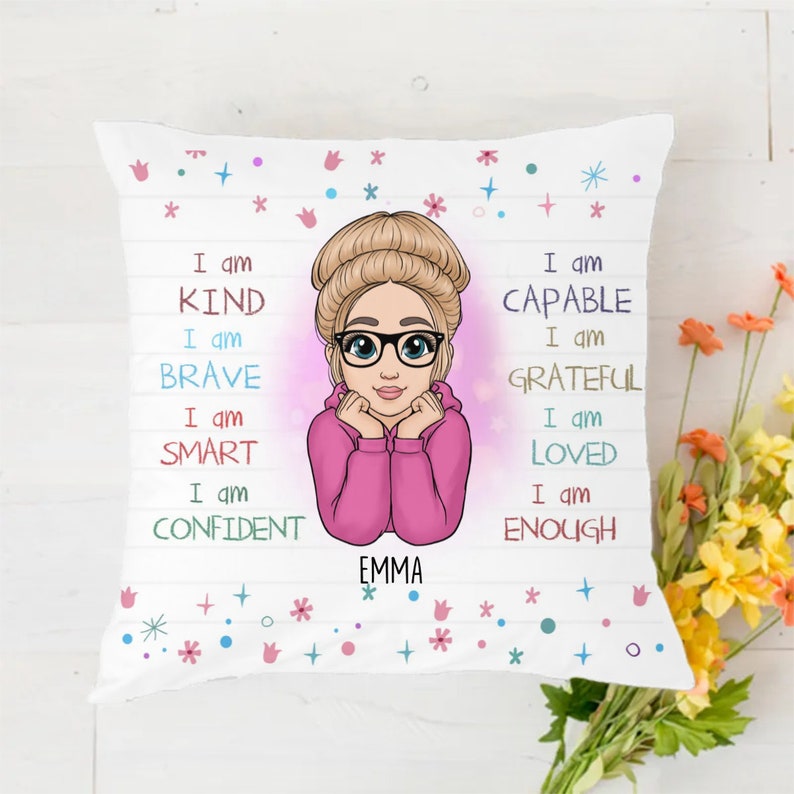 I Am Kind Pillow, Gift For Granddaughter Grandson Boy Gril Christmas Birthday Pillow Case, Pillow Cover image 9