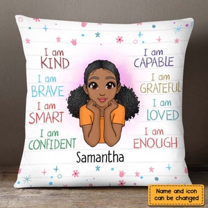 I Am Kind Pillow, Gift For Granddaughter Grandson Boy Gril Christmas Birthday Pillow Case, Pillow Cover image 8