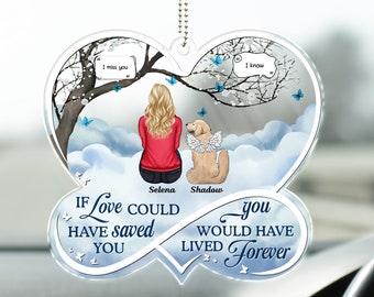 Memorial Gift For Pet Lovers, Dog Dad, Dog Mom, Cat Mom, Cat Dad - Personalized Acrylic Car Hanger Ornament