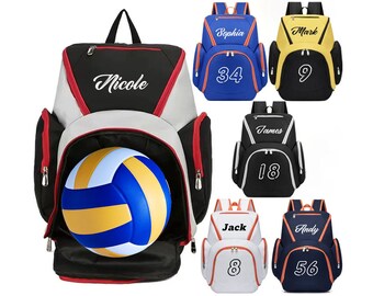 Regalo de mochila de voleibol, bolsa deportiva personalizada con nombre/número, regalo para niño/niña, Cusotm Back to Schoolbag