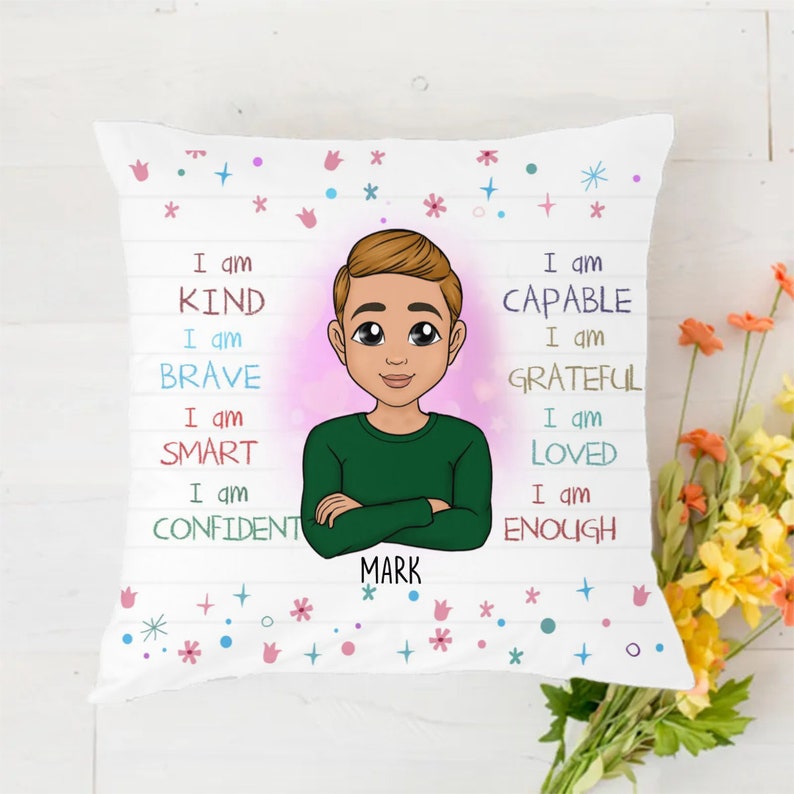 I Am Kind Pillow, Gift For Granddaughter Grandson Boy Gril Christmas Birthday Pillow Case, Pillow Cover image 4