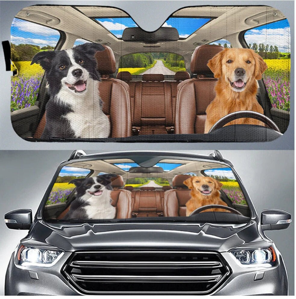 pare-soleil de voiture pour femme et fille,accessoire d'intérieur,Design  amusant,chien Labrador,chat - Type HN4820HC