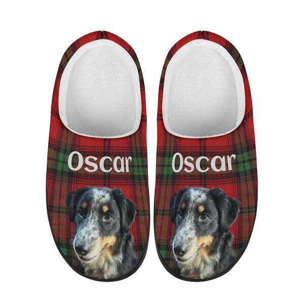 Photo Pets Slippers, Personalized Unisex Fluffy Winter Slipper Room Shoes, Dog Cat Lover, Womens/mens Slippers, Christmas Gift