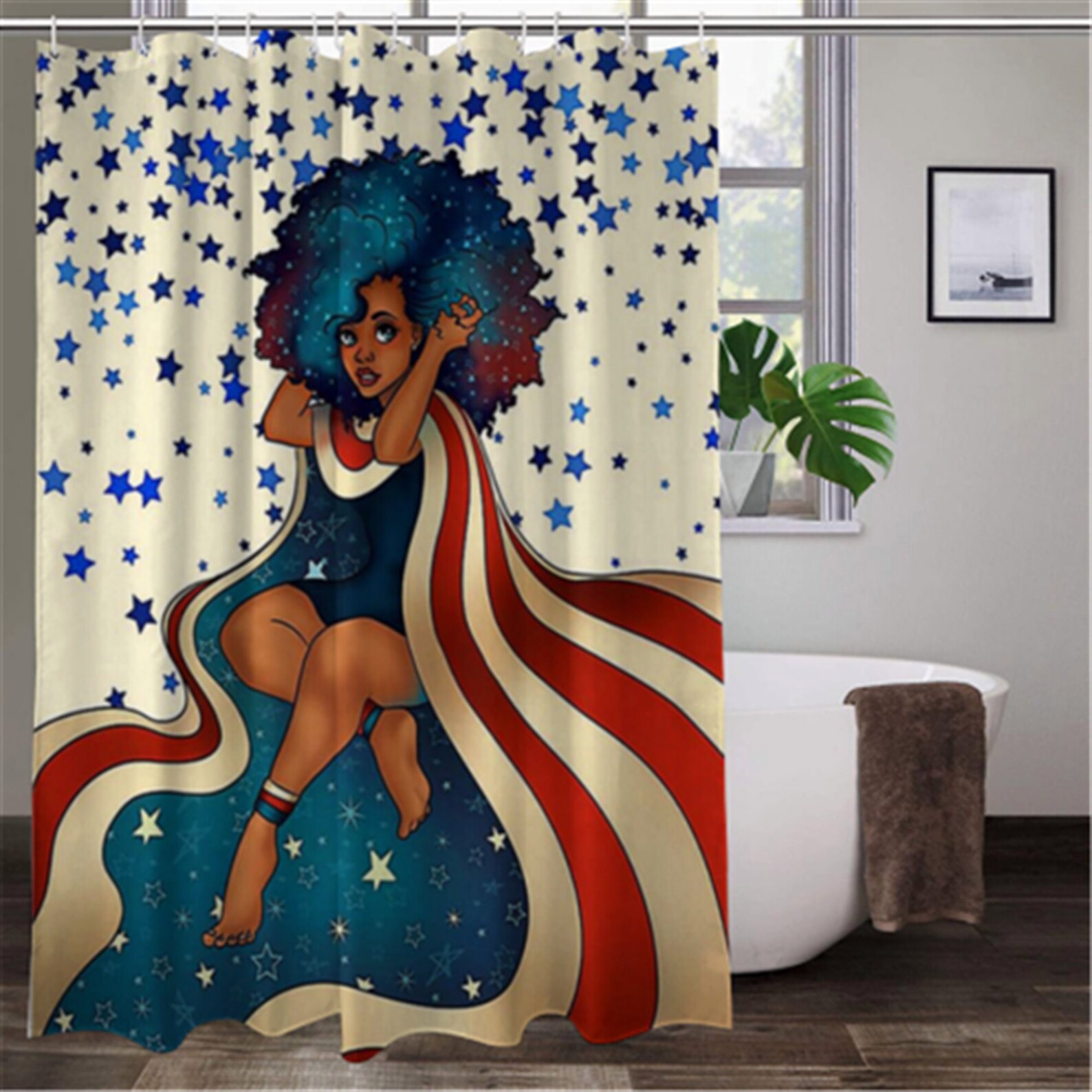 Black Queen Shower Curtain Black Girl Shower Curtain Custom Etsy