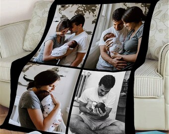 Elegante coperta fotografica personalizzata, coperta fotografica preferita personalizzata, coperta fotografica di coppia di coppia, coperta personalizzata per coppia, con foto di famiglia