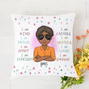 I Am Kind Pillow, Gift For Granddaughter Grandson Boy Gril Christmas Birthday Pillow Case, Pillow Cover image 5