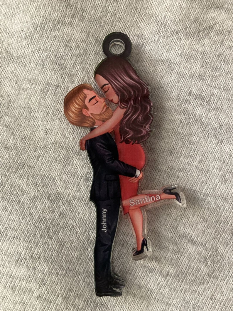 Car Hanging Ornament Gift For Couple Personalized Doll Couple Hugging Ornament, Anniversary Valentine's Day For Him Boyfriend Husband zdjęcie 2