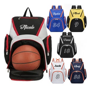 Regalo de mochila de baloncesto, bolsa deportiva personalizada con nombre/número, regalo para niño/niña, Cusotm Back to Schoolbag imagen 1