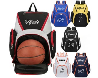 Regalo de mochila de baloncesto, bolsa deportiva personalizada con nombre/número, regalo para niño/niña, Cusotm Back to Schoolbag