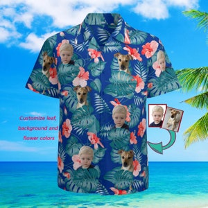 Personalized Photo Upload Photo Hawaiian Shirts Custom Hawaiian Shirt with Pets Face/Valentine Gift Shirt
