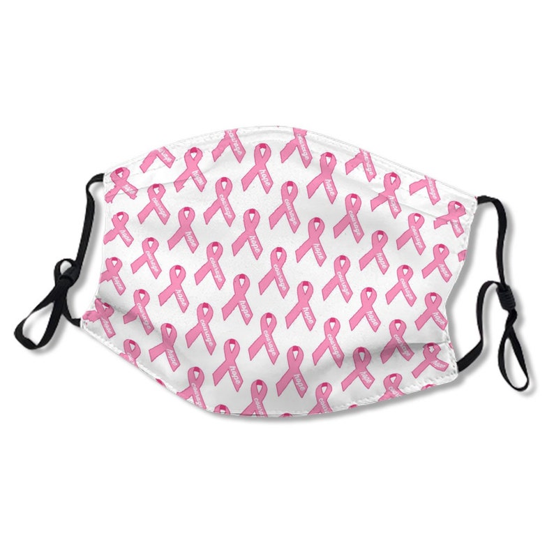 White/pink Ribbon Mask Reusable Washable Breast Cancer Mask Etsy