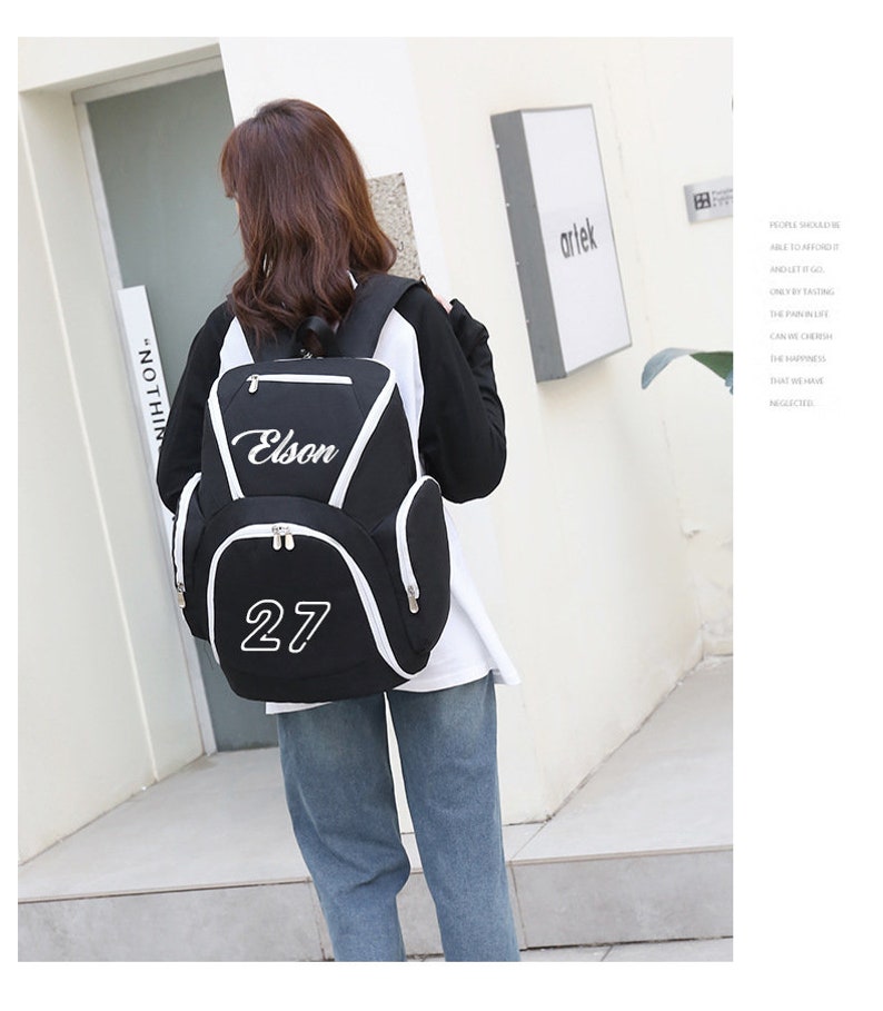 Regalo de mochila de baloncesto, bolsa deportiva personalizada con nombre/número, regalo para niño/niña, Cusotm Back to Schoolbag imagen 8