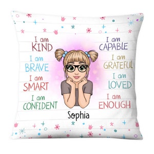 I Am Kind Pillow, Gift For Granddaughter Grandson Boy Gril Christmas Birthday Pillow Case, Pillow Cover image 6