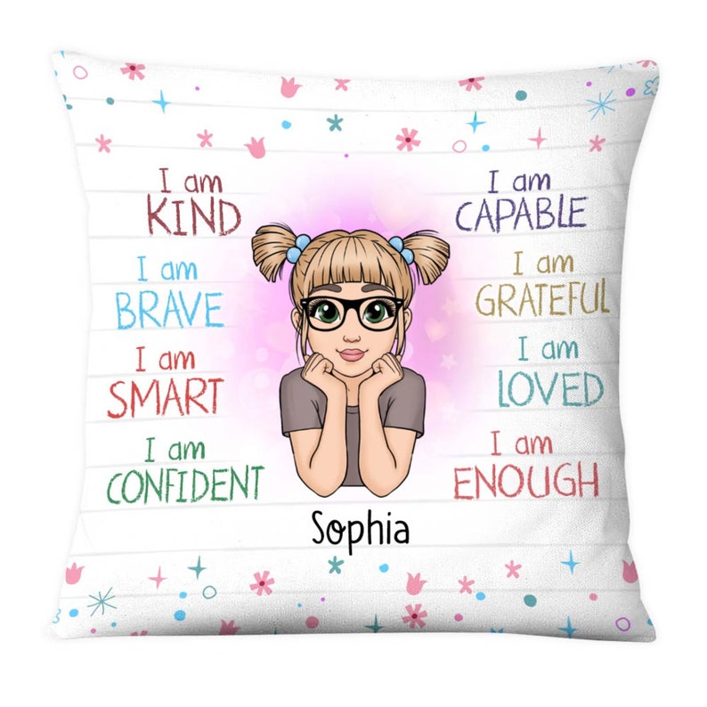 I Am Kind Pillow, Gift For Granddaughter Grandson Boy Gril Christmas Birthday Pillow Case, Pillow Cover image 6