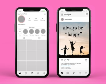 Instagram Mockup 2025 - 2026 PSD, Instagram Mobile Mockups Pack, Social Media, Photoshop,  Post, Template