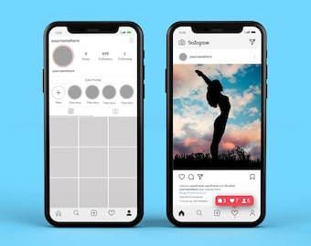 Instagram Mockup PSD, Instagram Mobile Mockups Pack, Social Media, Photoshop,  Post, Template