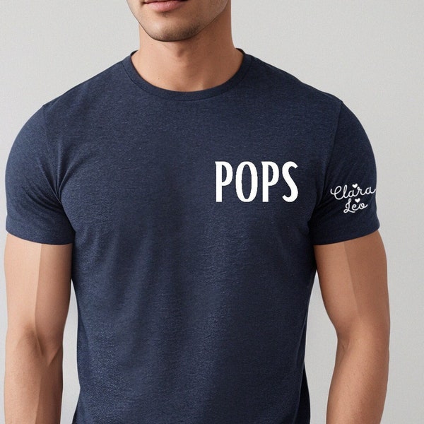 Pops Shirt with Kids Names, Christmas Pops Gift, Pops Shirt with Kids Name, Custom Pops Shirt, Personalized Pops Shirt
