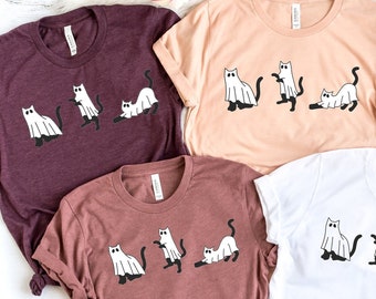 Ghost Cat Shirt, Three Ghost Cats Shirt, Halloween Ghost Cat Shirt, Cute Ghost Cats Shirt, Ghost Cat Shirt Women, Ghost Shirt for Cat Lovers