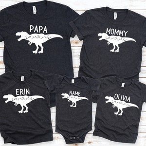 Dad and Son Matching Shirt, Dad Daughter Shirt, Dad and Kids Matching Shirt, Dinosaur Custom Shirt, Father&#39;s Day Kids Gift, Custom Dad Shirt