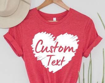 Custom Valentine Shirt, Personalized Heart Shirt, Custom Valentine's Day Shirt, Heart Shirt, Kid's Valentine Outfit