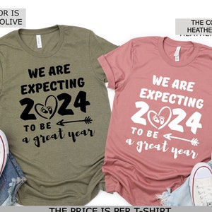2024 Couple Pregnancy Shirt, 2024 Pregnancy Announcement Shirt, New Year Pregnant Announcement Shirt, 2024 To Be A Great Year Shirt