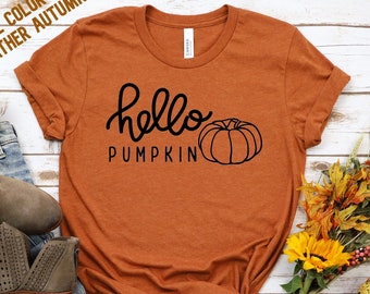 Hello Pumpkin Shirt: Fall Thanksgiving Women's T-shirt